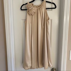 ABS Gold Champagne Bubble Dress with Flower Detail, size 2